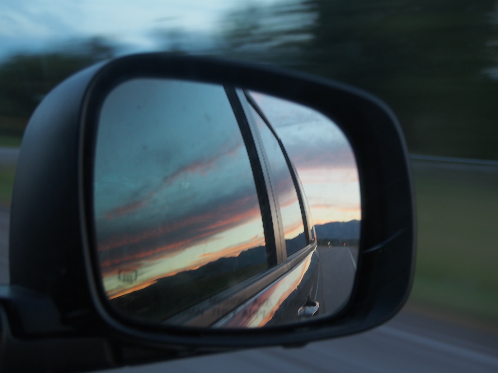 Car mirror and door detail